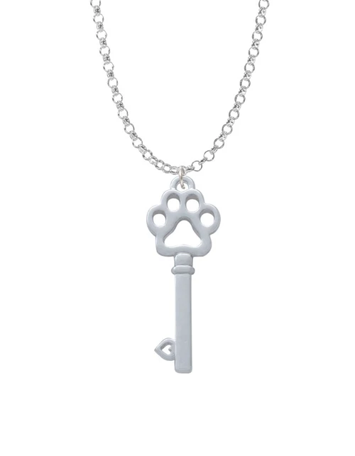 Open Paw Key Charm Necklace
