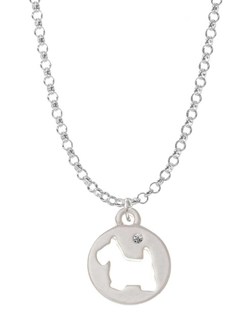 Scottie Dog Silhouette Charm Necklace
