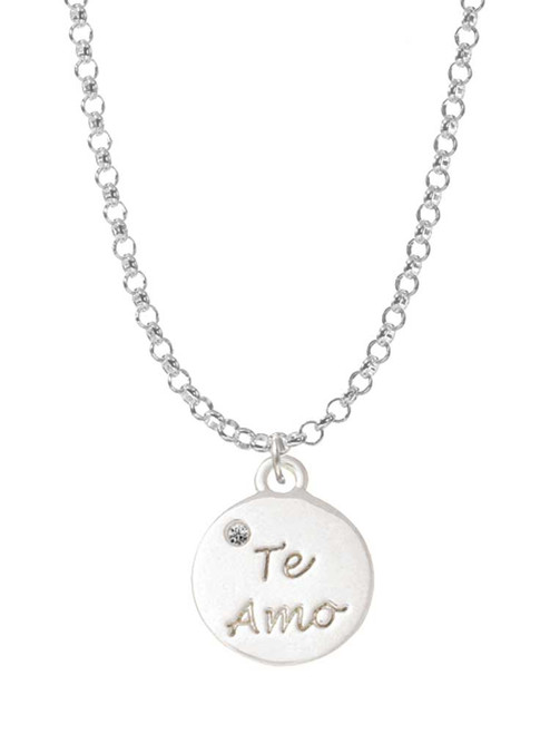 Te Amo Disc Charm Necklace