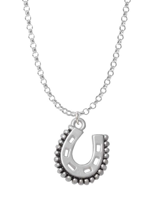 Beaded Horseshoe Charm Necklace