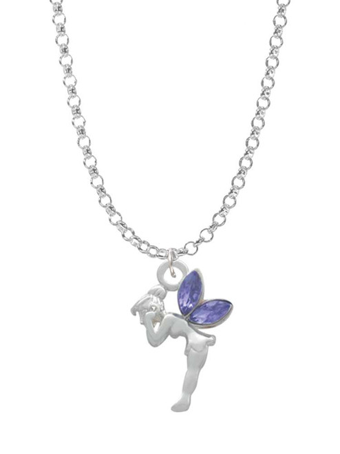 Small Fairy with Purple Wings Charm Necklace