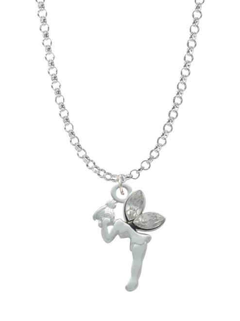 Small Fairy with Clear Wings Charm Necklace