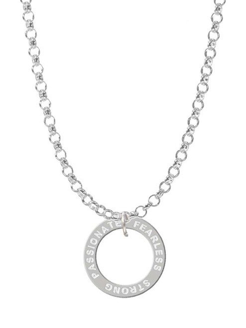 Passionate Fearless Strong Infinity Ring Charm Necklace