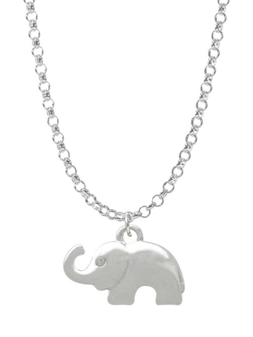 Elephant with Crystal Eyes Charm Necklace