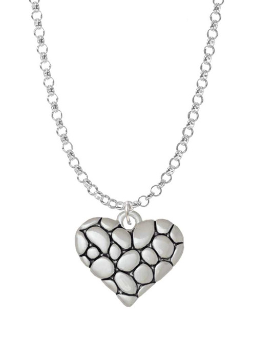 Pebble Heart Charm Necklace