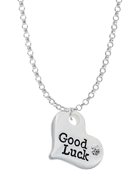 Large Good Luck Heart Charm Necklace