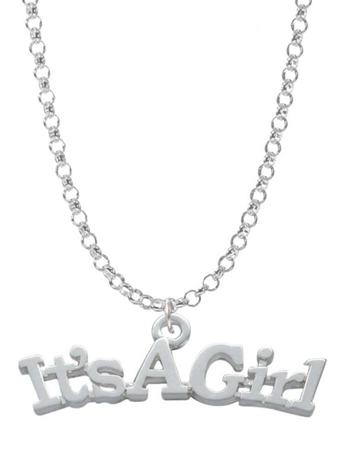 Large ''It's a Girl'' Charm Necklace