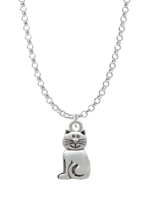 2-D Smiling Cat Charm Necklace