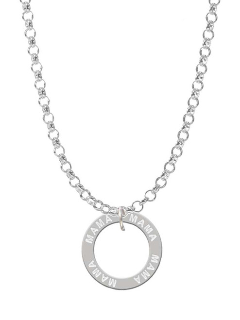 Mama Eternity Ring Charm Necklace