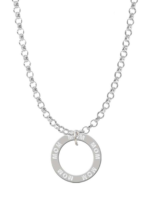 Mom Eternity Ring Charm Necklace
