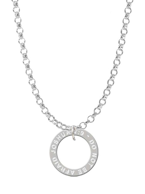 Joshua 1:9 Eternity Ring Charm Necklace