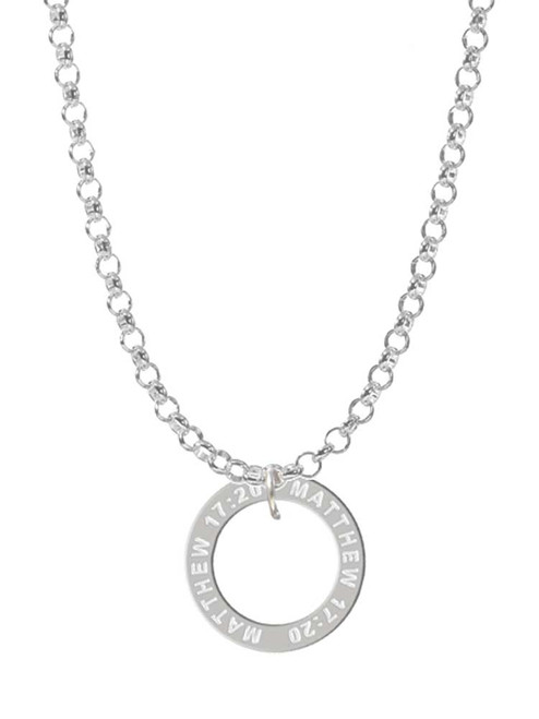 Matthew 17:20 Eternity Ring Charm Necklace