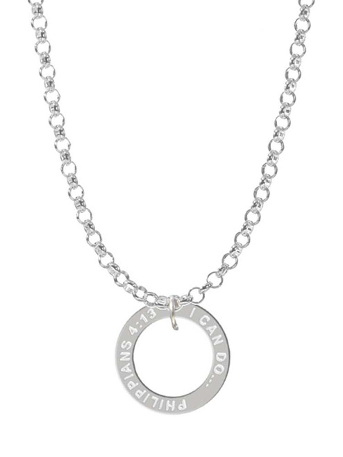 Philippians 4:13 Eternity Ring Charm Necklace