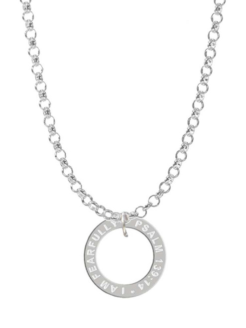Psalm 139:14 Eternity Ring Charm Necklace