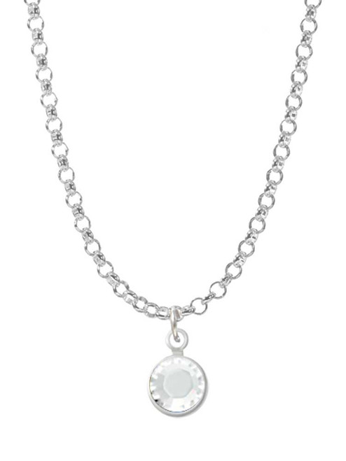 Crystal Clear Channel Drop Charm Necklace