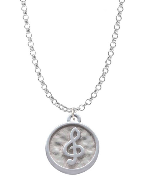 Music Clef - Round Seal Charm Necklace