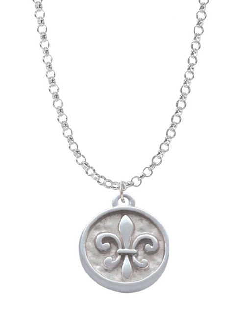 Fleur di Lis - Round Seal Charm Necklace