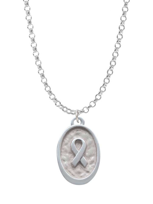 Awareness Ribbon - Oval Seal Charm Necklace