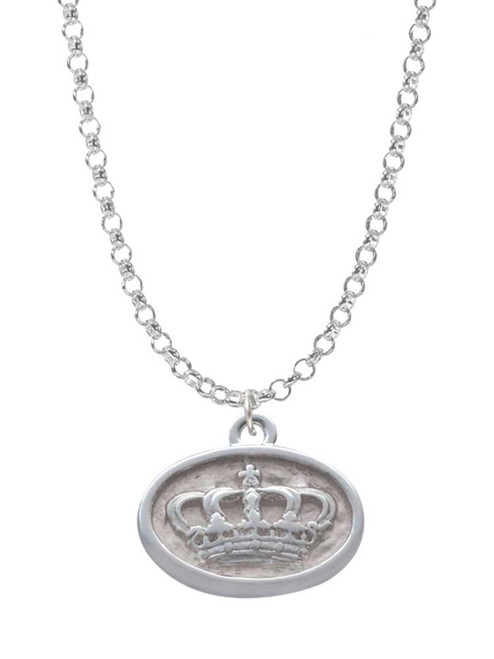 Crown - Oval Seal Charm Necklace