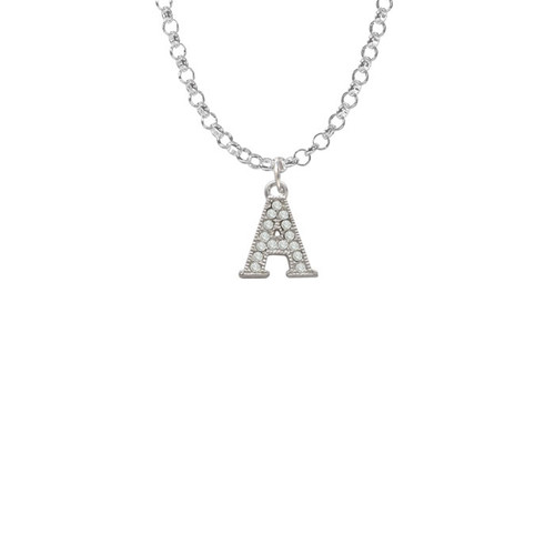 Small Crystal Initial - A - Charm Necklace