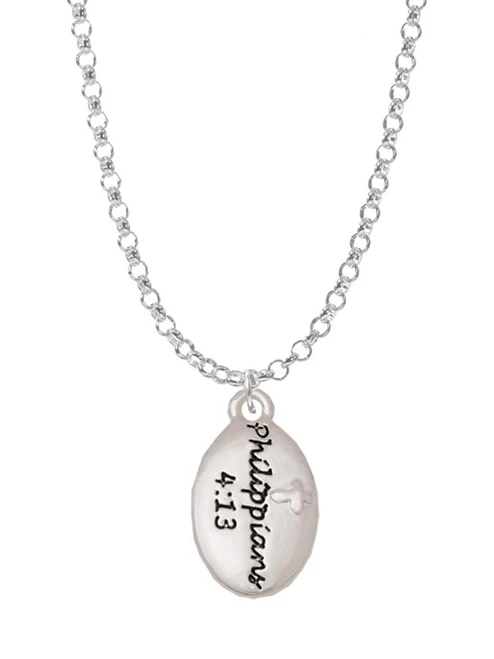 Bible Verse Philippians 4:13 Charm Necklace