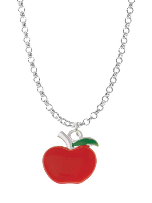 Small Red Apple Charm Necklace
