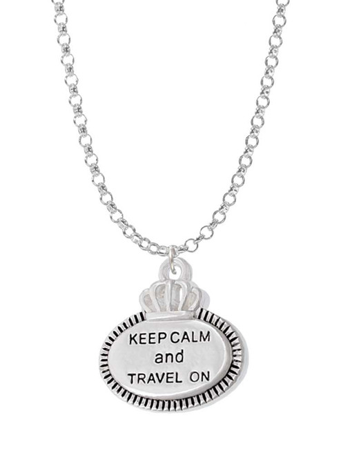 Keep Calm and Travel On Charm Necklace
