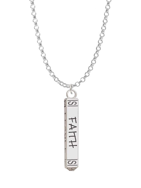Believe Faith Prayer Hope Bar Charm Necklace