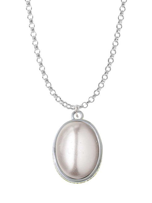 Small Grey Imitation Pearl Charm Necklace