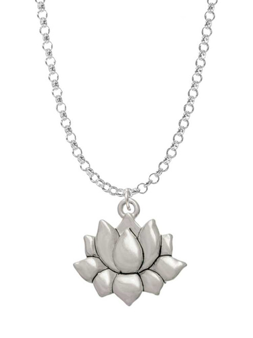 Medium Lotus Flower Charm Necklace