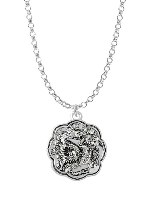 Dragon and Phoenix Medallion Charm Necklace
