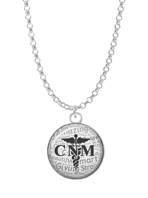 Domed Black CNM Charm Necklace