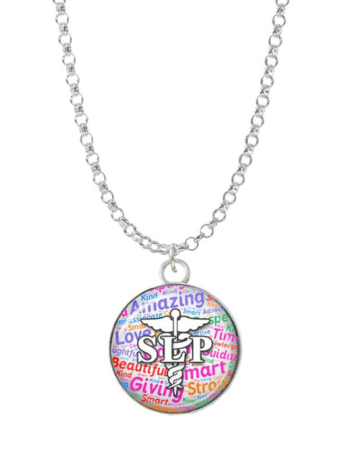 Domed Multi Color SLP Charm Necklace