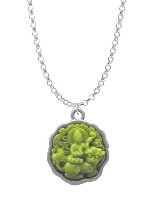 Resin Buddha in Frame Charm Necklace