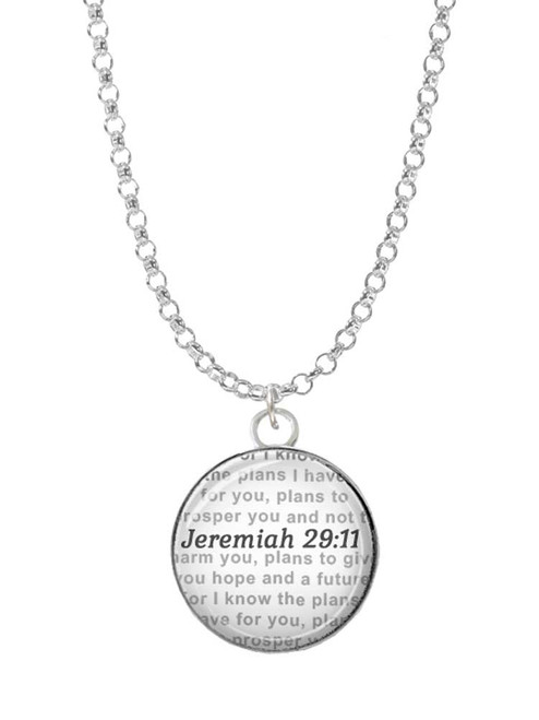 Domed Jeremiah 29:11 Charm Necklace