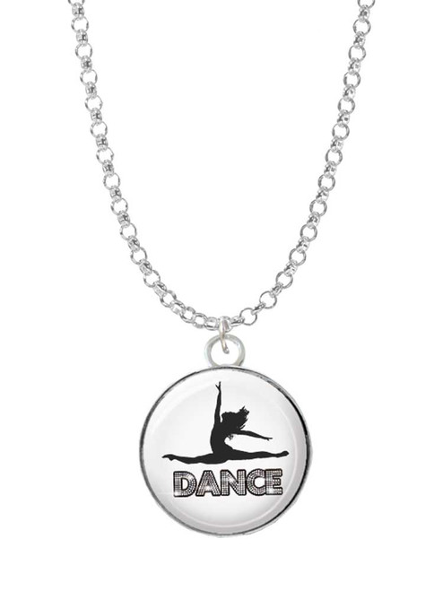 Domed Contemporary Dance Splits Charm Necklace
