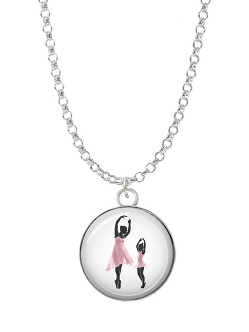 Domed Ballet Dance Instructor Charm Necklace
