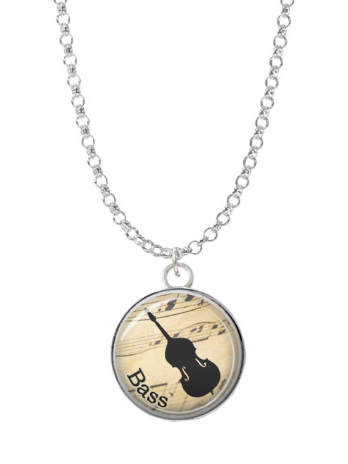 Domed Music - Bass Charm Necklace