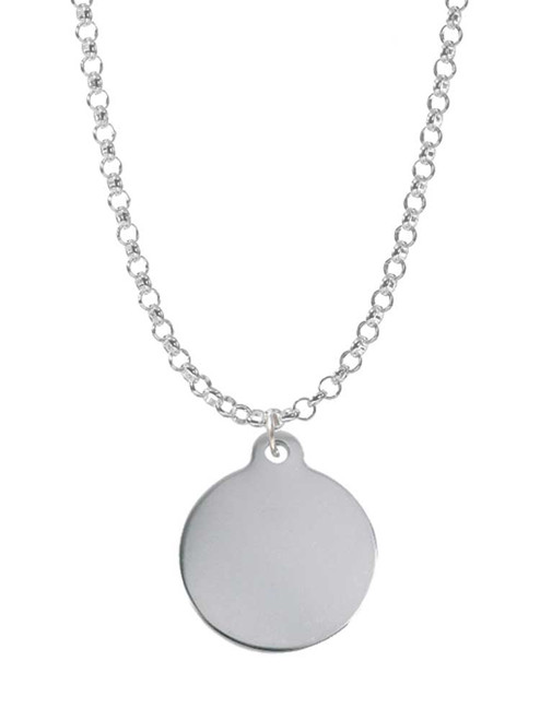 Stainless Steel Disc Charm Necklace