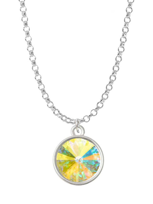 12mm Crystal Rivoli - Clear AB Charm Necklace