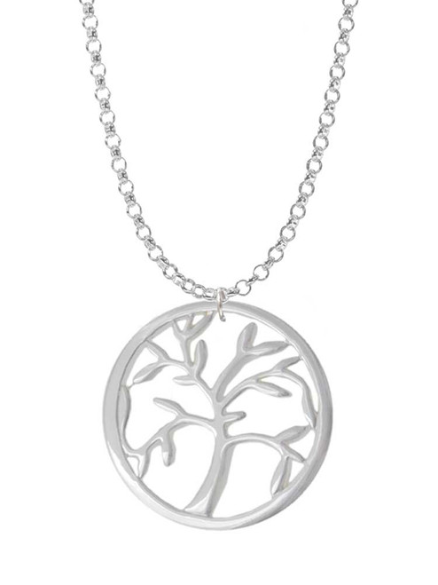 Tree of Life in Circle Charm Necklace