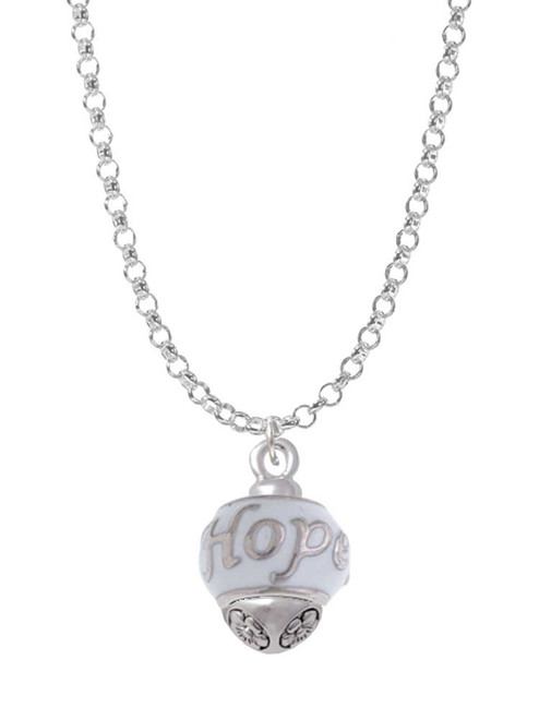 Hope on White Spinners Charm Necklace