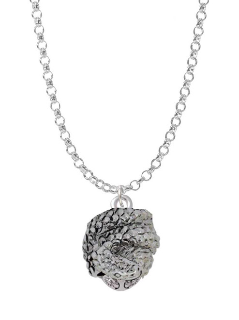 Snake Wrapped Around Spinner Charm Necklace