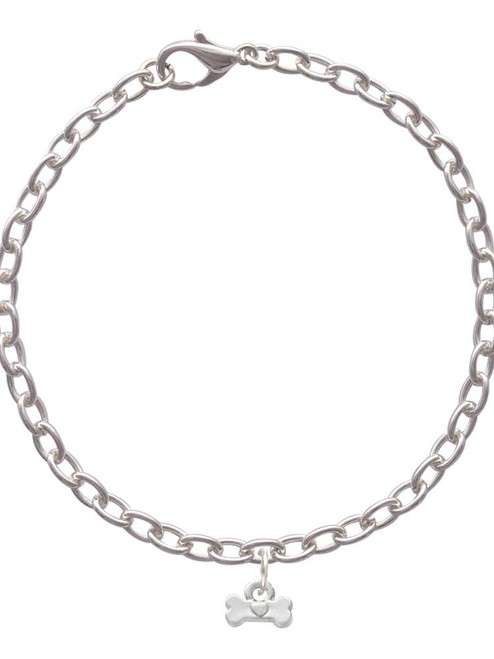 Mini Dog Bone with Heart Charm Bracelet