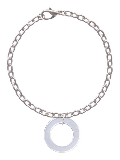 Acrylic 7/8" Ring Imitation Pearl Charm Bracelet