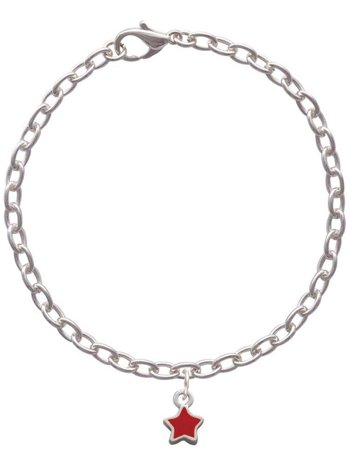 Mini 2-D Red Star Charm Bracelet