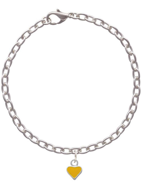 Mini Two Sided Yellow Heart Charm Bracelet