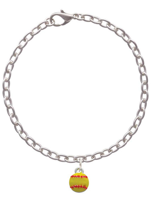 Mini Softball optic yellow Charm Bracelet