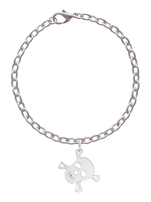 Acrylic Small Clear Skull Charm Bracelet