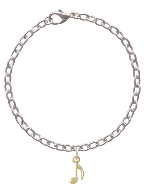 Mini Gold Tone Eighth Note Charm Bracelet